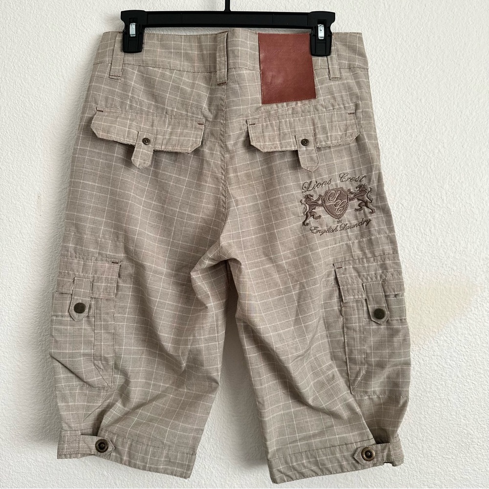 Lion’s Crest by English Laundry - Beige Plaid Cargo Shorts - Picture 14 of 15